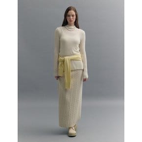 CABLE MAXI KNIT SKIRT (sand ivory)