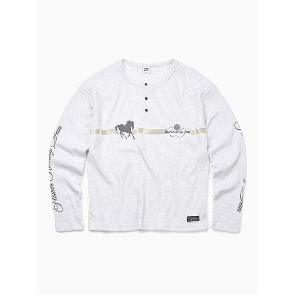 포니 와플 헨리넥 롱슬리브 [멜란지그레이]