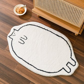 한빛카페트 소두 뚱냥이 고양이 욕실 발매트 동물 미니러그 50x80cm