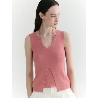 FRONTROW Layered Halter-neck Sleeveless Knit