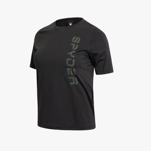 스파이더 [스파이더 본사] 여성 그래픽 레터 라인 트레이닝 티셔츠 SPGMCNRS252WBLK