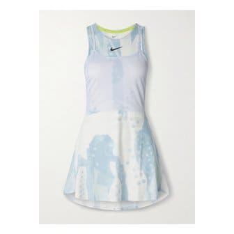 나이키 슬램 프린트 드라이핏 메시 테니스 드레스 라이트 블루 1647597350411236