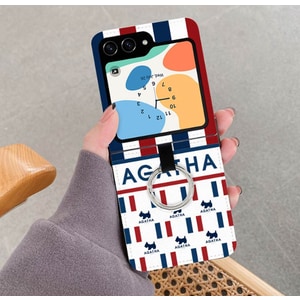  갤럭시 Z플립 5 4 3 2 1 플립 휴대폰 케이스 정품 아가타 핑거 링 고리 카드 포켓 10디자인