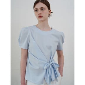 comos 1126 unbalance ribbon blouse (sky blue)