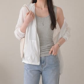 스냅 모달 스판 기본 무지 레이어드 U넥 롱 민소매 나시 티셔츠 사계절 이너