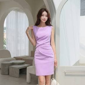 / 드레이프 셔링 H라인 글래머스 슬림 나시 원피스