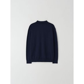 3 Buttons Collar Knit_Navy