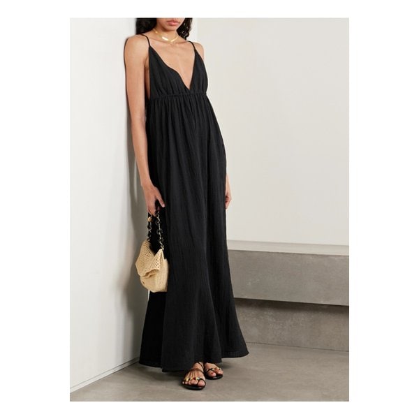 스타우드 한나 코튼 거즈 맥시 드레스 블랙 46376663162863370