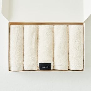BASIQUE 40수 코마사 코튼 핸드타월 5P set_아이보리