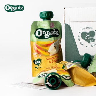  [공식판매처] 오가닉스 퓨레 유기농 생과일 아기간식 초기 이유식 (망고+배+그래놀라)1박스