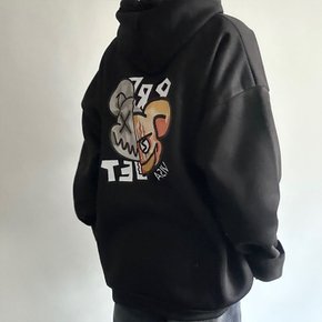 디아브 여성 빅마우스 프린팅 오버핏 후드 티셔츠 박시핏