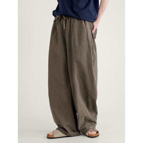 턴 다잉 라이크린넨 밴딩팬츠 브라운 JNLP7717