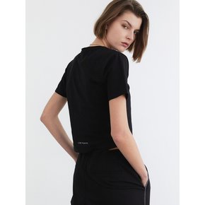 Back logo point crop T-shirts / Black