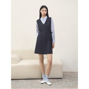 브이넥 벨트 미니 원피스 (VKOAC2510)