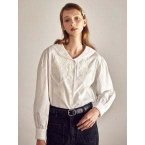 Sailor Embroidered Blouse (Ivory)