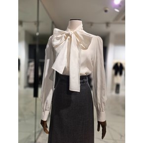 [여주점] 복사__모조에스핀리본 장식 셔츠형 블라우스_S254MSC013