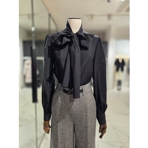 [여주점] 복사__모조에스핀리본 장식 셔츠형 블라우스_S254MSC013