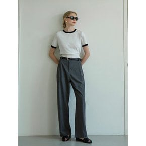 SIPT7047 side banding wide trousers_Charcoal