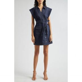 4607494 Cinq a Sept Tena Tie Waist Denim Minidress