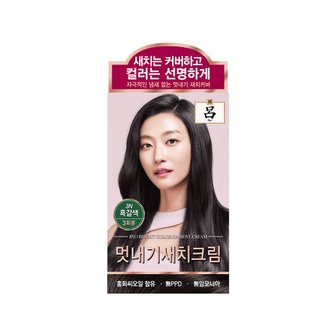 려 우아채멋내기새치크림 흑갈색3N(120G