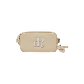 GLOSSY ENAMEL CROSS BAG - BEIGE