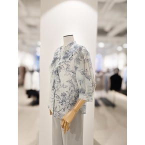 [파주점] [더아이잗컬렉션]프릴 레이어 슬릿넥 블라우스 CR40BL401