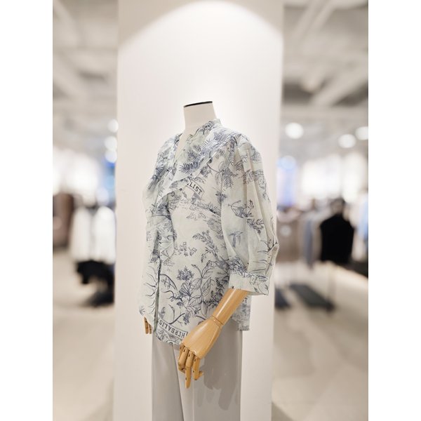 [파주점] [더아이잗컬렉션]프릴 레이어 슬릿넥 블라우스 CR40BL401