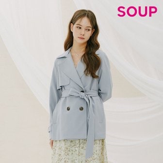 SOUP 더블 브레스티드 하프 트렌치코트 (SZ4BB90)