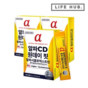  라이프허브 알파CD 원데이 핏 알파시클로덱스트린 3박스(3g x 42포)