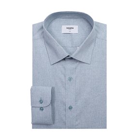 (슬림핏)시원하고 착용감좋은  카치온 스판 슬럽 투톤 스트라이프셔츠(ROSSL0130-GE)