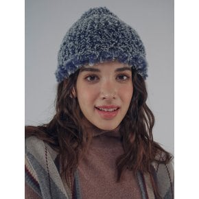 Handmade knitted furry short beanie