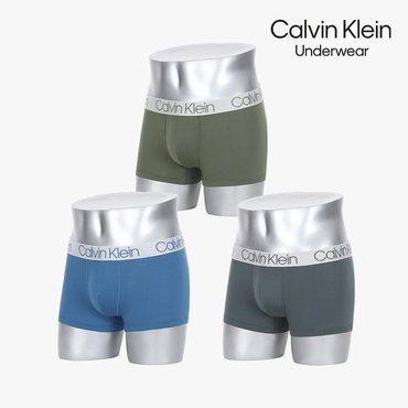 Calvin Klein Underwear 메탈릭 웨이스트 밴드 드로즈 3종세트_P347998092