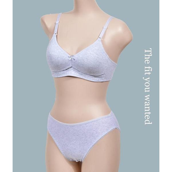 확대된 대표 프린토리 노와이어 고급 면 주니어 3단계 B컵 브라팬티세트 SW2409-0007(1)