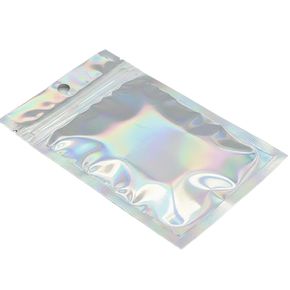 홀로그램 투명 다용도 소품 포장 지퍼백 파우치 6x8cm 소품포장