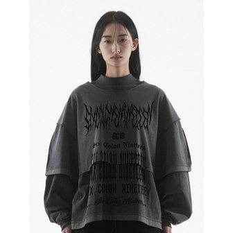 팬쇼 MULTI SCN RAW EDGE CROP SHORT SLEEVE - PIGMENT BLACK