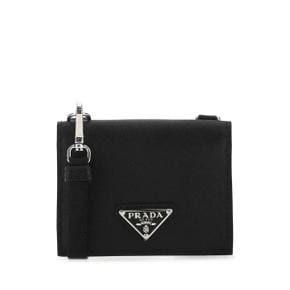 PRADA  Black leather cardholder BLACK