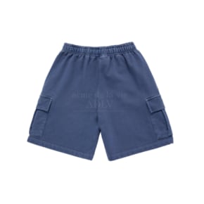 BASIC LOGO PIGMENT WASHING CARGO SHORT PANTS NAVY 피그먼트워싱카고팬츠