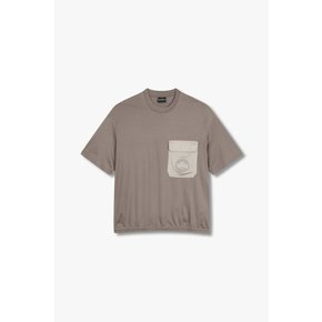 남성 플랩 포켓 밴딩 헴 티셔츠(A514126062)