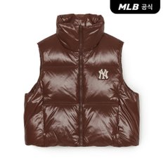 [코리아공식] [MLB] 여성 베이직 유광 크롭 패딩조끼 (3 COLOR)