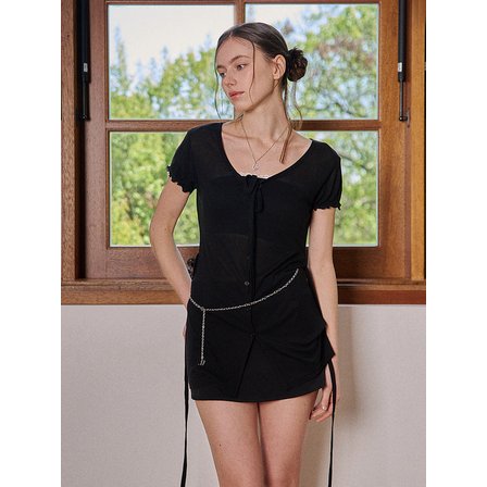 벨리아르 DOUBLE STRAP CARDIGAN-BLACK