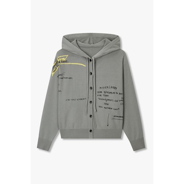 [파주점] 바스키아 레터링 후디 니트 가디건 7126250180