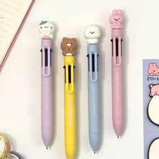  귀여운 순덕이크루 6색 볼펜 0.7 멀티펜 단체선물 답례품