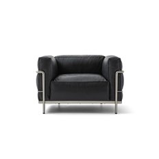 [Cassina 공식수입원] 3 Fauteuil Grand Confort, Grand Modele Armchair (Black/Chrome)