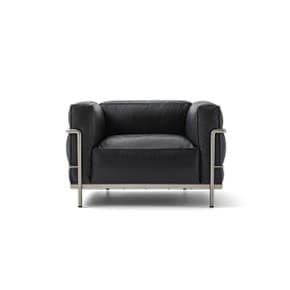 [Cassina 재고보유] 3 Fauteuil Grand Confort, Grand Modele Armchair (Black/Chrome)