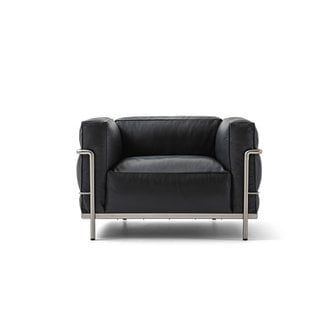 까시나(CASSINA) [Cassina 공식수입원] 3 Fauteuil Grand Confort, Grand Modele Armchair (Black/Chrome)