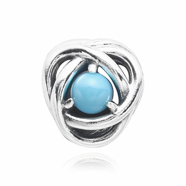 판도라 790064C02 터쿼이즈 블루 이터니티 서클 참(12월탄생석)