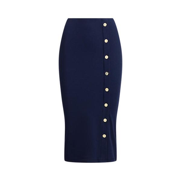 버튼 트림 리브 니트 펜슬 스커트(WMLRSKTS6H20292410)