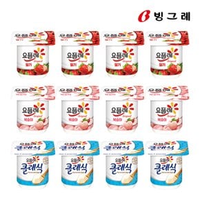 빙그레 요플레 딸기+복숭아+클래식 85g 각 4개