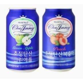 일화 탄산수 초정탄산 그린애플+복숭아 350ml x 24캔 (총48캔)