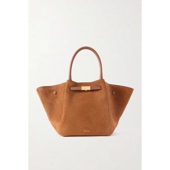 DEMELLIER 드멜리어 넷 서스테인 미디 뉴욕 가죽 트리밍 스웨이드 토트백 46376663162971175